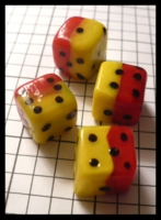 Dice : Dice - 6D - Glass Yellow and Red with Black Pips - Ebay Apr 2010